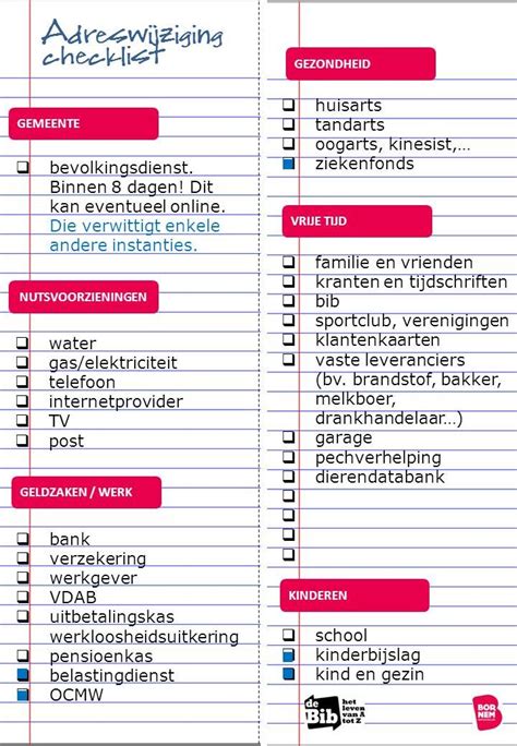 verhuizing checklist.